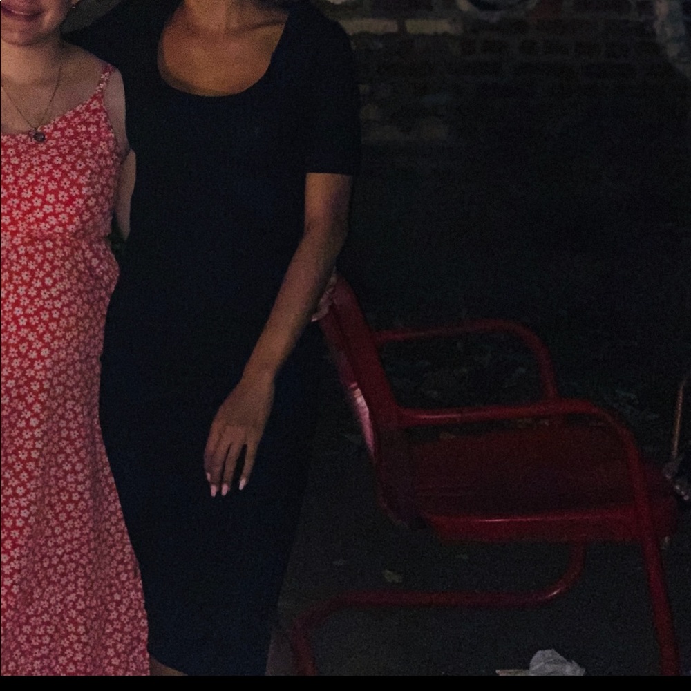 Black midi  split Dress